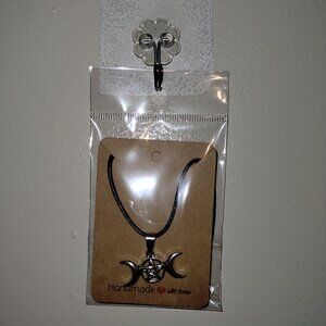 18 Inch Triple Moon Goddess Pendent Rope Necklace